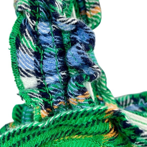 Aerie NWT Plaid Flannel Pajama Romper Green Blue M Pockets - Picture 5 of 12